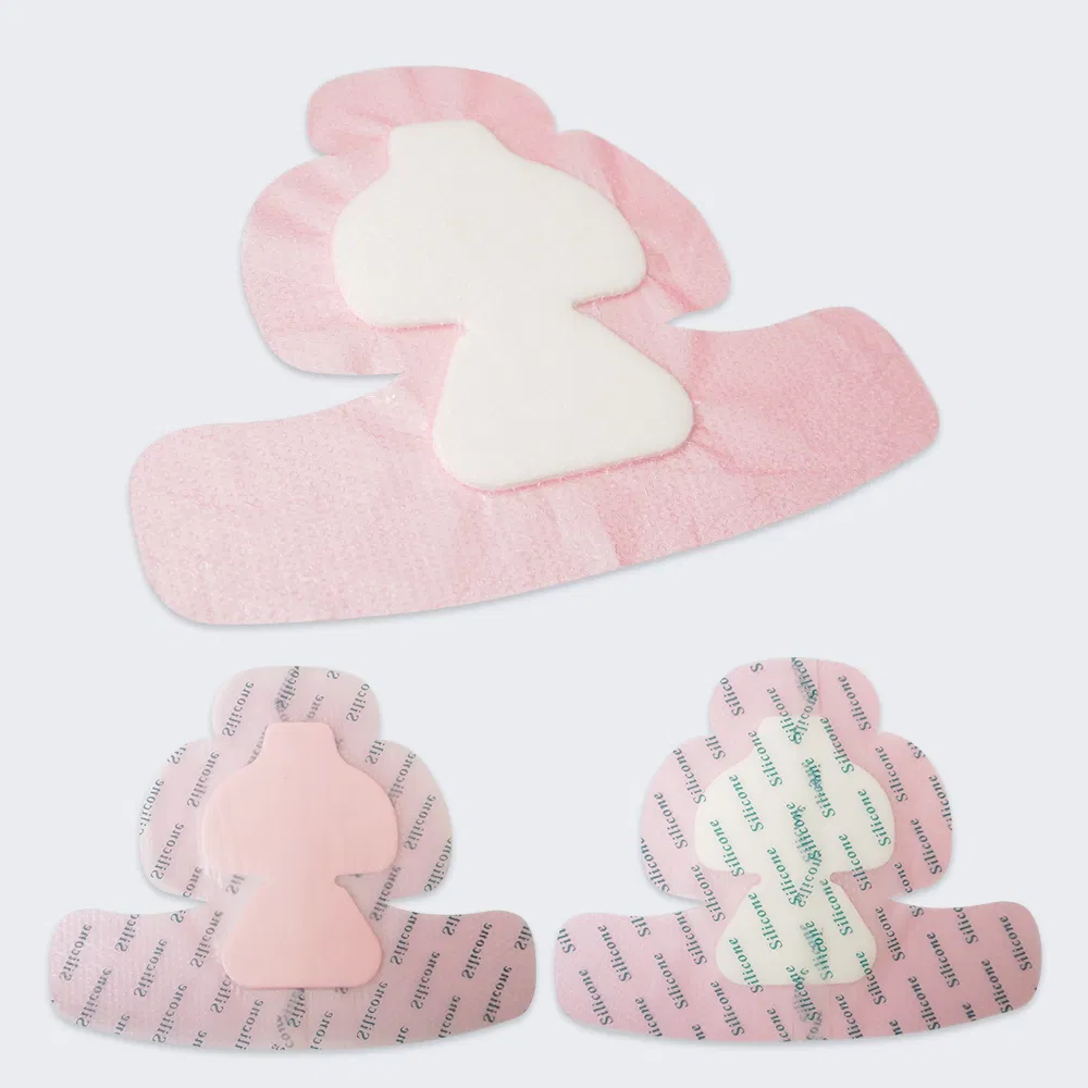 Feet Heel Bordered Adhesive Silicone Foam Dressing Bandage for Sterile Wound Dressing