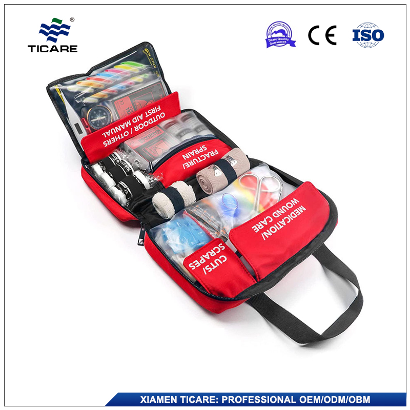 First Aid Kit Home Family Basic Emergency Cut Burn Injuries Wound Medical Dressings Portable