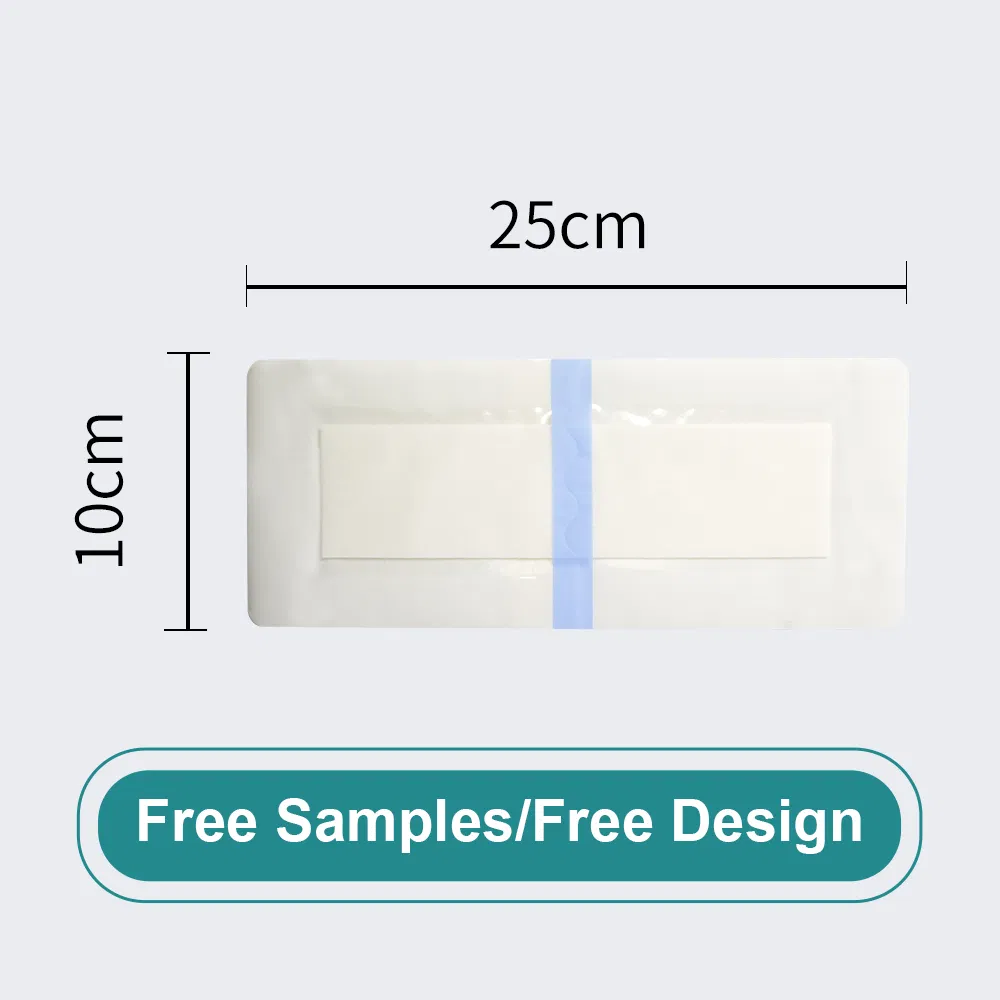 Self-Adhesive Wound Dressings Transparent Island Wound Plaster with Absorbent Pad, 10*25cm