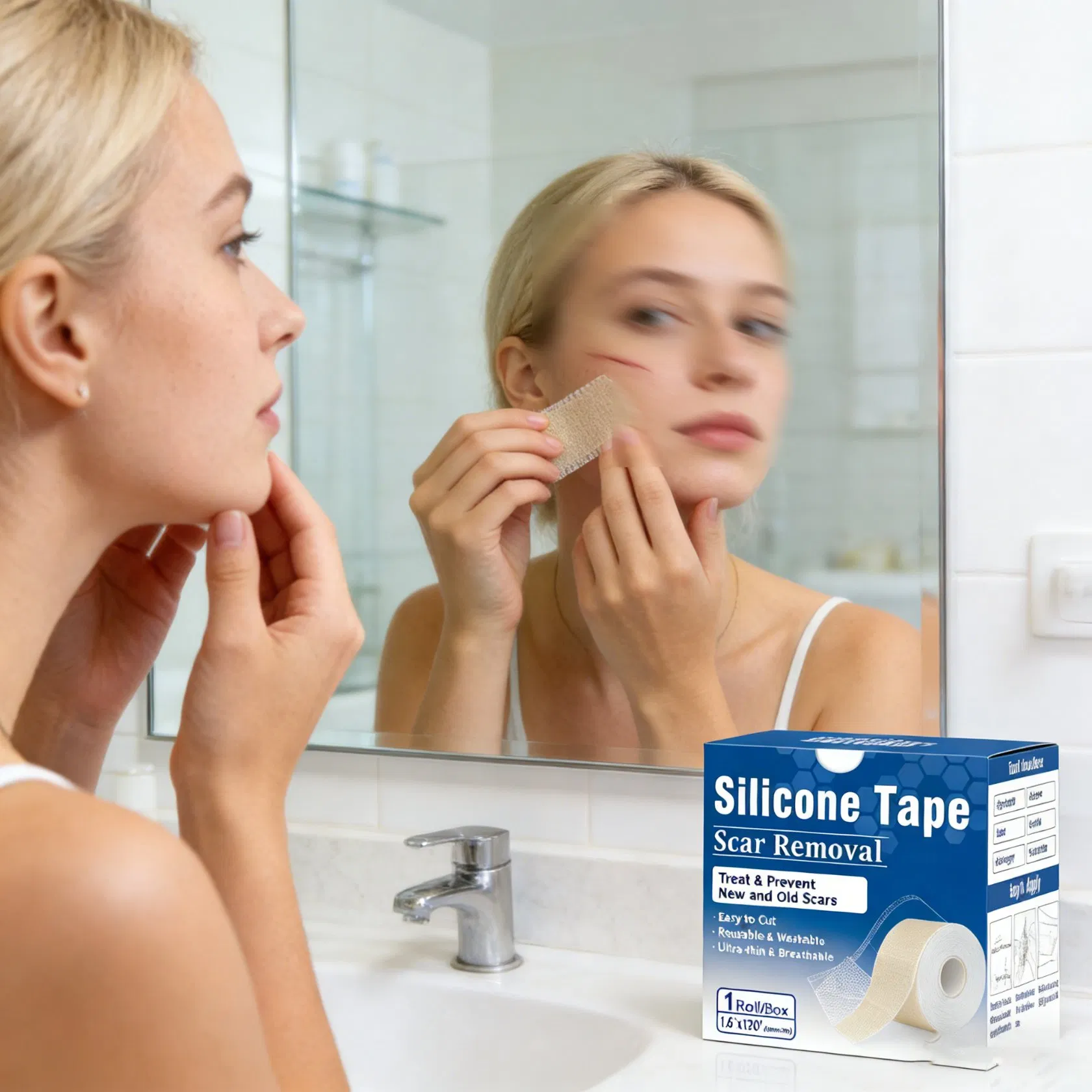 Non-Irritating Scar Sheet Hypoallergenic Silicone Scar Sheet &amp; Safe Silicone Gel Scar Sheet for Sensitive Skin