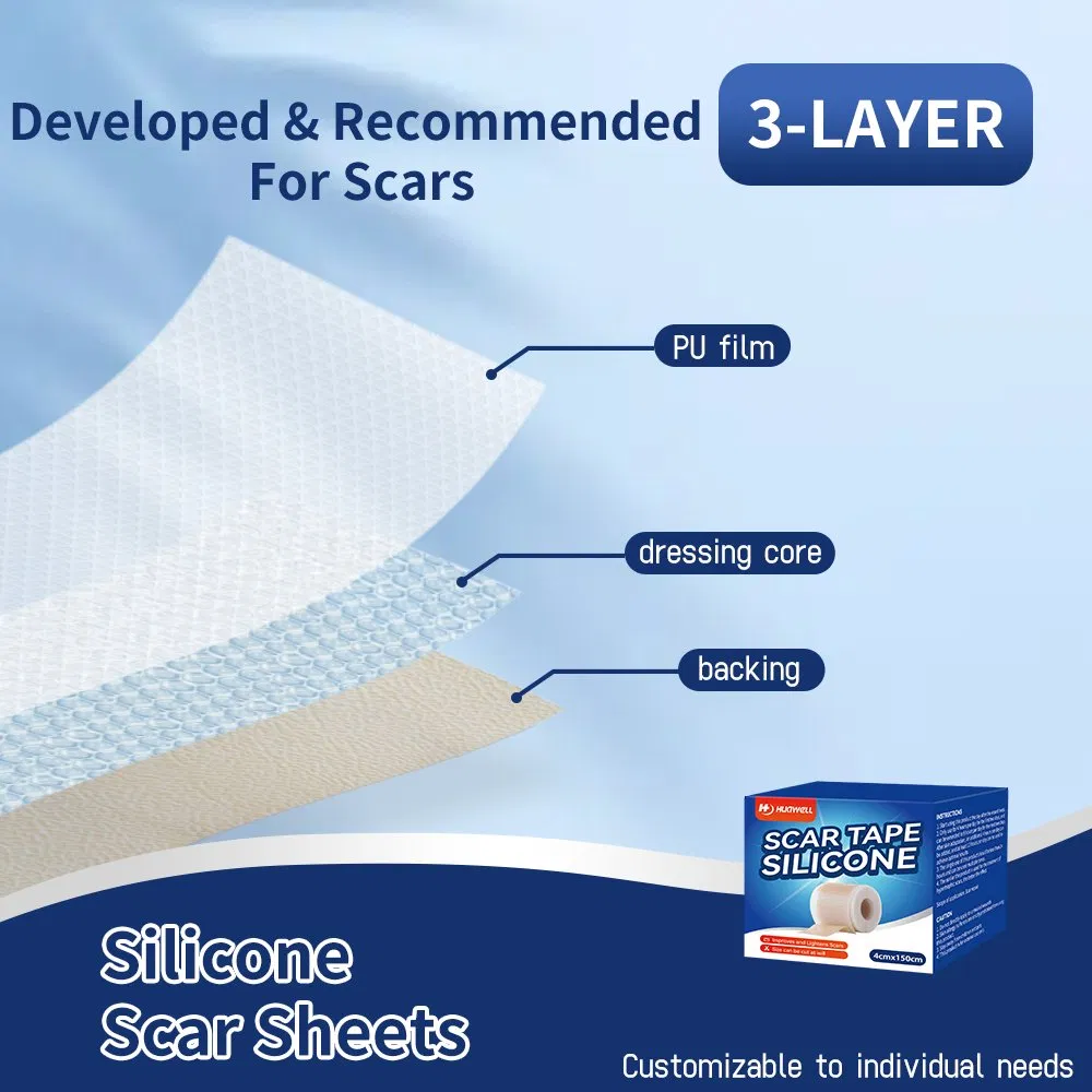Advanced Silicone Scar Tape Roll for Keloid &amp; Burn Scars Treatment Medical Grade Silicone Gel Sheet for Scar Healing