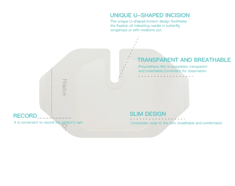 Medical Disposable Breathable Waterproof Wound Transparent IV Cannula Fixed Dressing