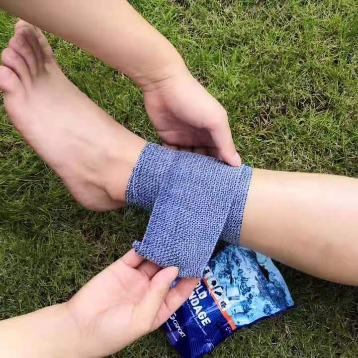 Hot Sale Popular Blue Sport Use Elastic Compression Ice Bandage (Cold Bandage)