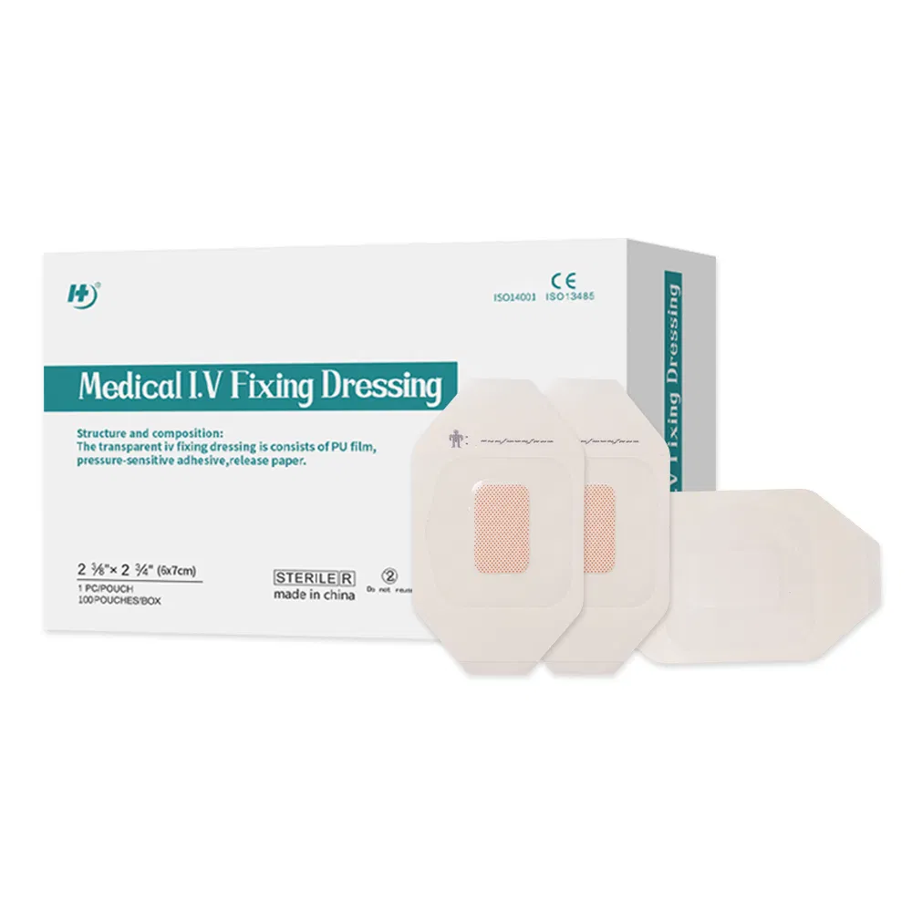 Disposable Sterile Waterproof Transparent Wound Dressing with Absorbent Pad I. V. Securement Dressing, 6*7cm