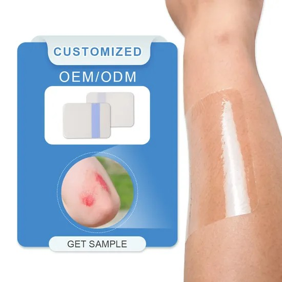 Disposable Waterproof Self-Adhesive Wound Dressings Transparent Island Wound Plaster, 6*7cm with FDA Certificate