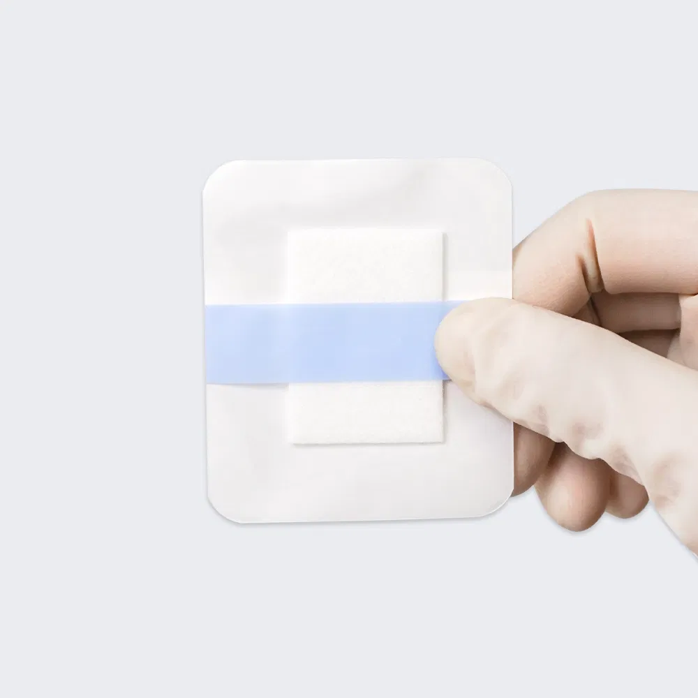 PU Transparent Film Dressing with Bordered Gauze Pads for Medical Wound Dressing