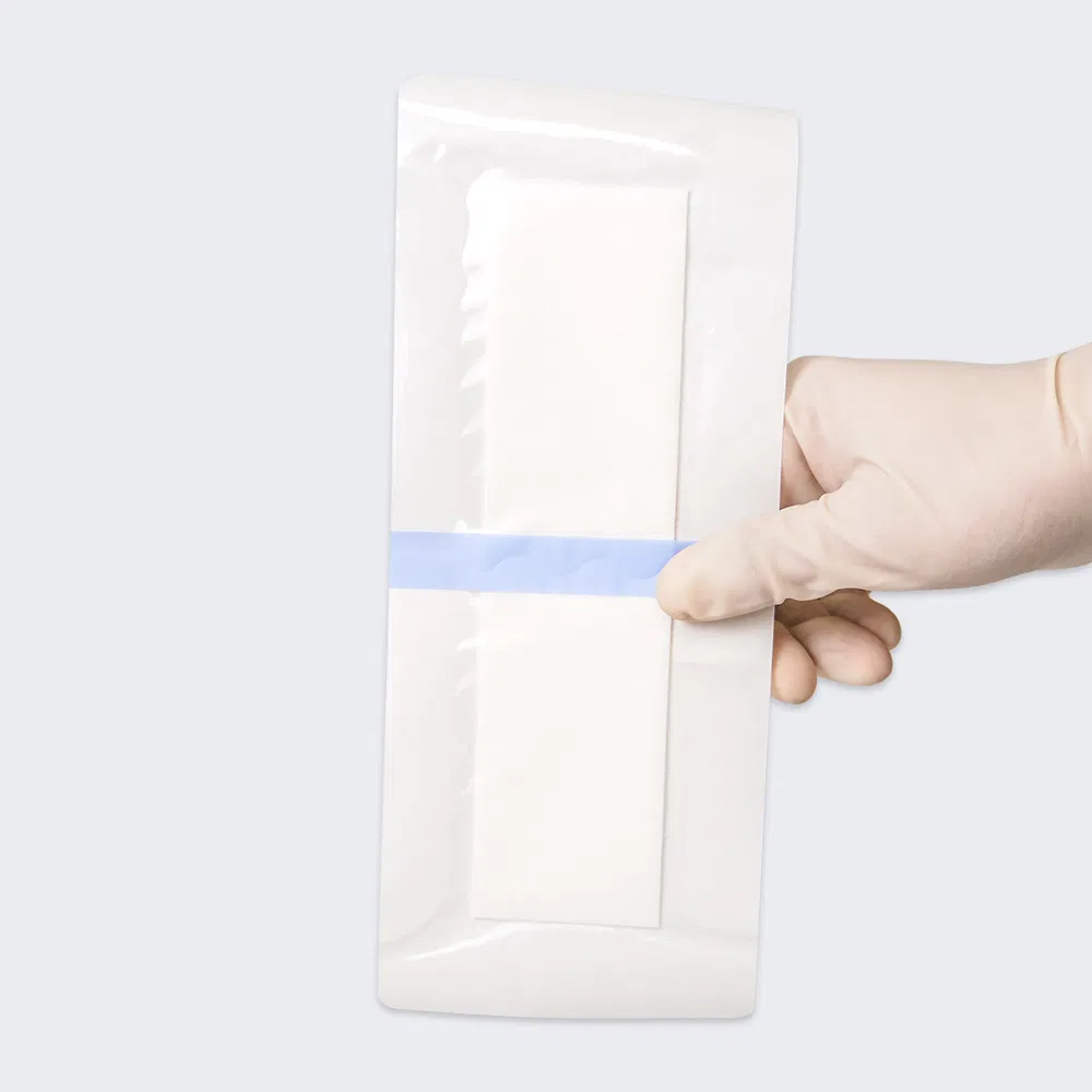 Medical Transparent Waterproof PU Dressing Sterile Film Wound Dressing with Absorbent Pad
