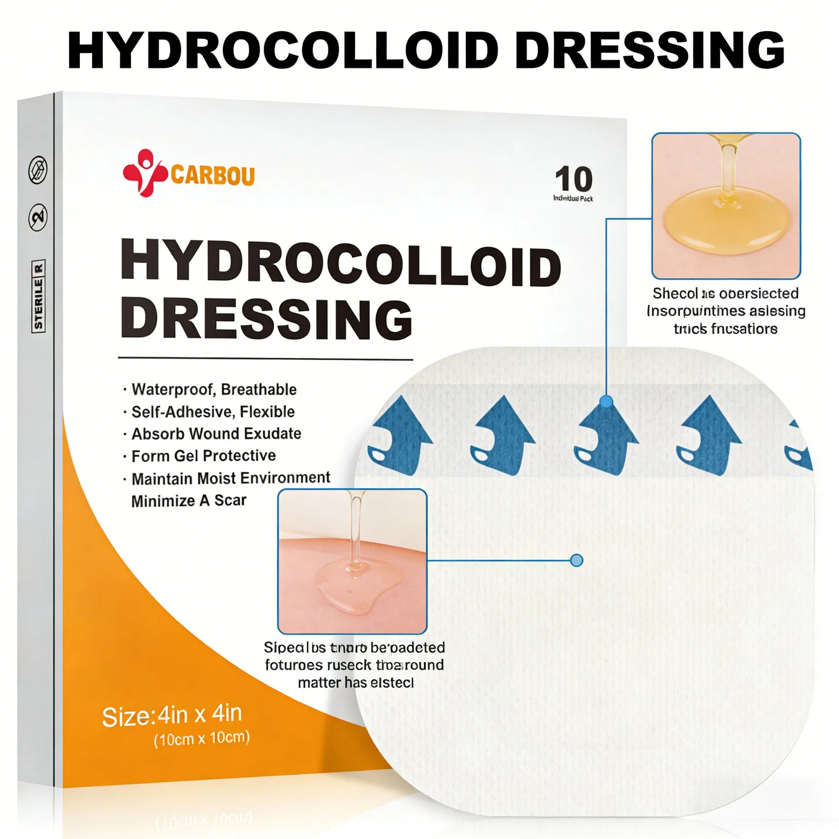 High Texture Hydrocolloid Dressing with Conformable Fit for Joint Wound Care