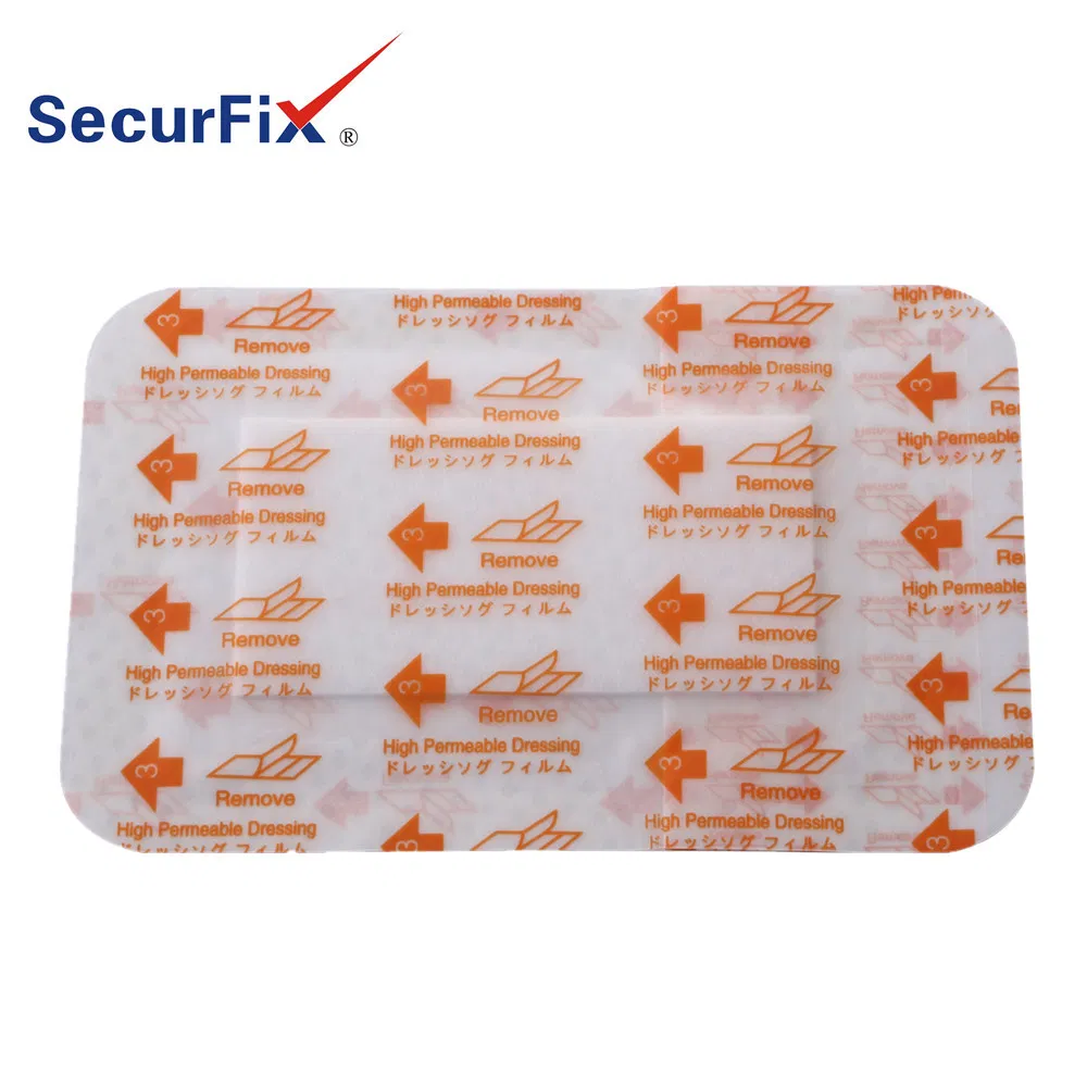 High Permeable Transparent Wound Dressing Waterproof Post Operation Dressings Grid Pattern Coating