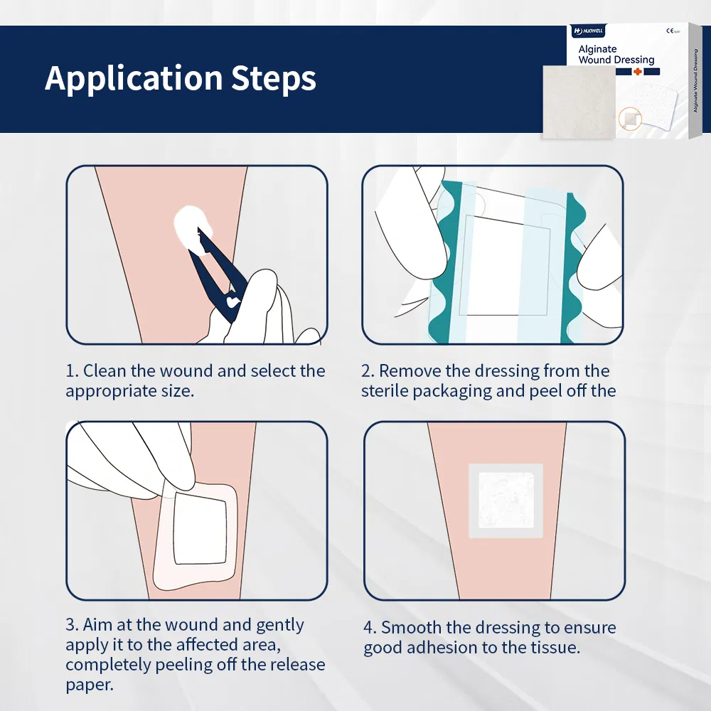 Self-Adhesive Medical Antibacterial Wound Dressing Calcium Alginate Dressing with Silver Antimicrobial Wound Care Dressing