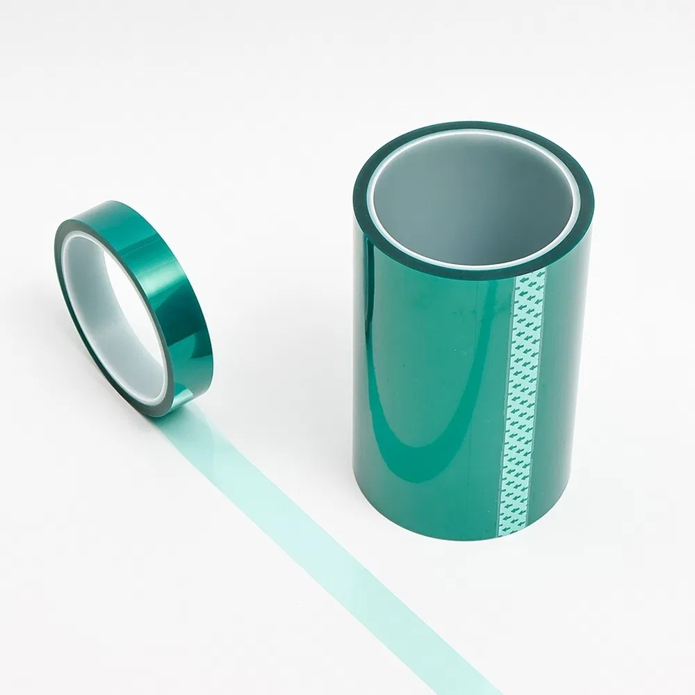 Heat Resistance 33m Length Pet Green Silicone Tape