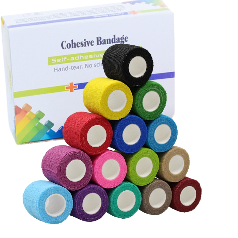 Custom Size Elastic Self-Adhesive Flexible Cohesive Bandage for Sports Medicine &amp; Compression Therapy CE/ISO