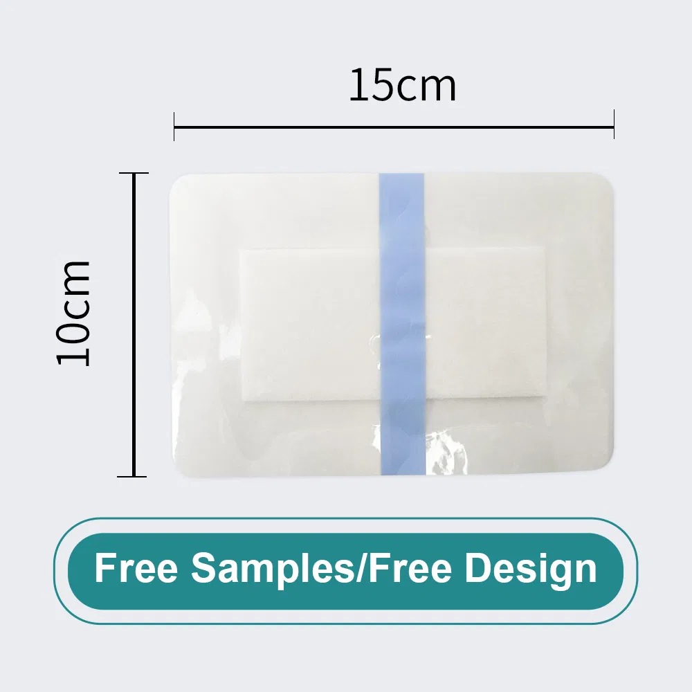 Transparent Film Dressing with Pad 10*15cm, Waterproof Adhesive Bandages Post Surgical Wound Cover Barrier Film