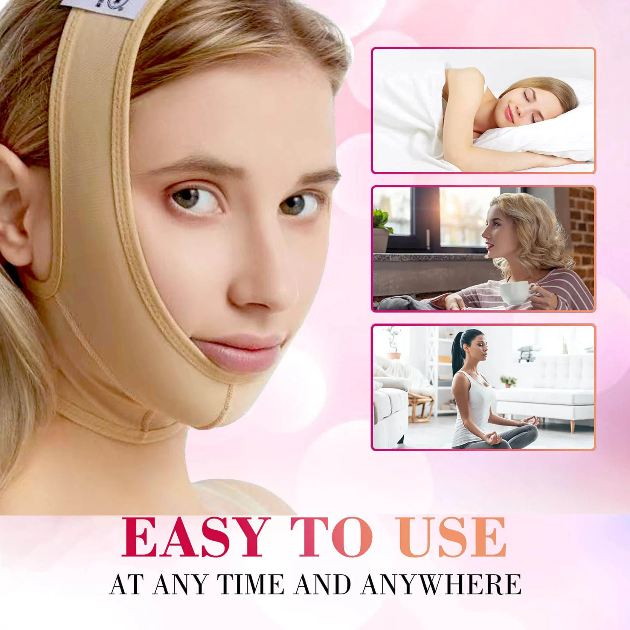 Reusable Elastic Face-Lift Facial Shapewear Post Surgery Compression Chin Shaper Lift up Belt V Line Lifting Face Bandage
