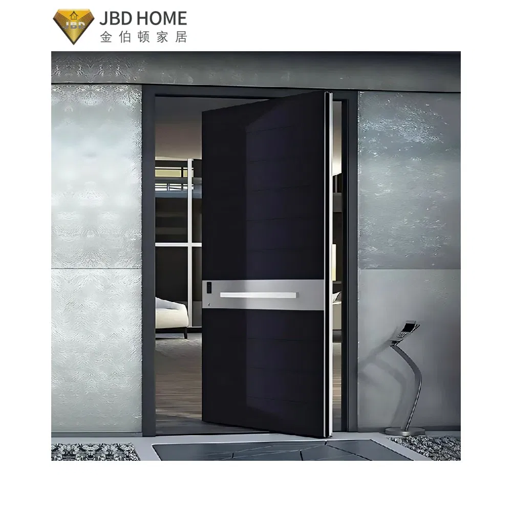 Wooden Pivot Door for Villa Main Entrance with FSC-Certified Timber &amp; Fire-Rated Option (PD-WOOD100)