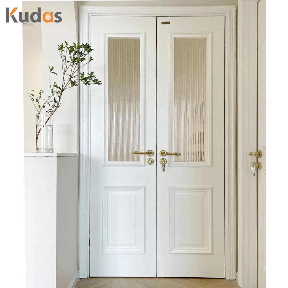 White Primed Interior Doors Wood MDF Internal Door Modern Prehung Interior Doors with Glass