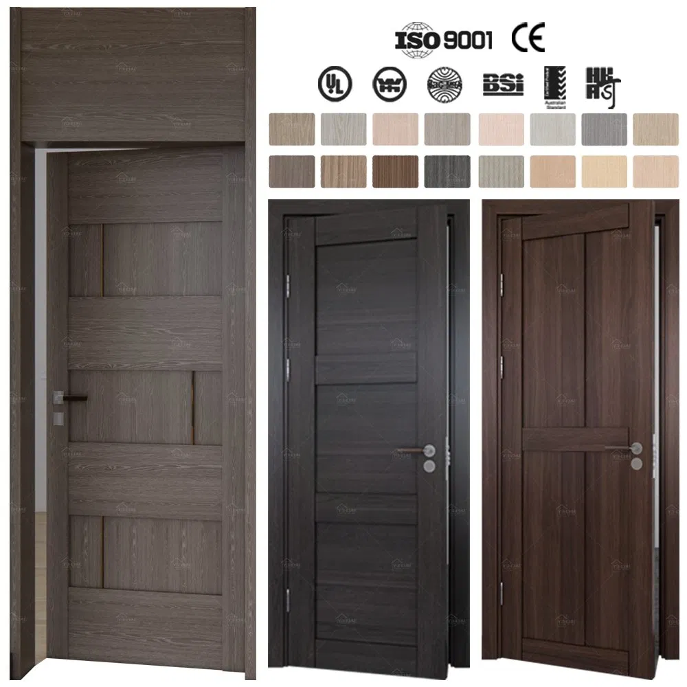 Us Standard Wholesale White Primed 2 3 4 Panels Oak Wood MDF Fire Rated Shaker Style Interior Doors Prehung for House