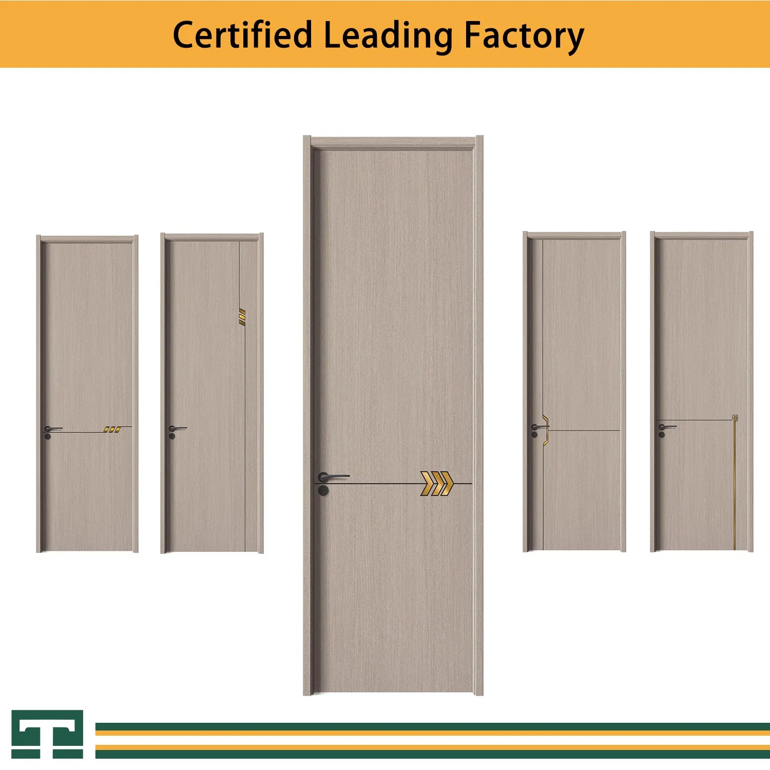 China Hotel WPC Door Melamine Composite Wood Grain Indoor Fiber Doors Simple Flat Door PVC Interior Wooden Swing Solid Door