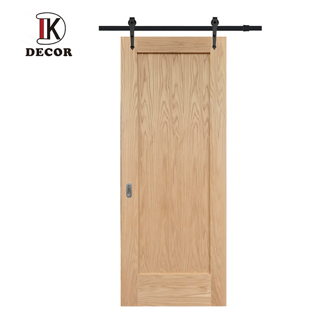 Home Veneered Interior Full Panel Shaker Style Sliding Barn Door with Hardware