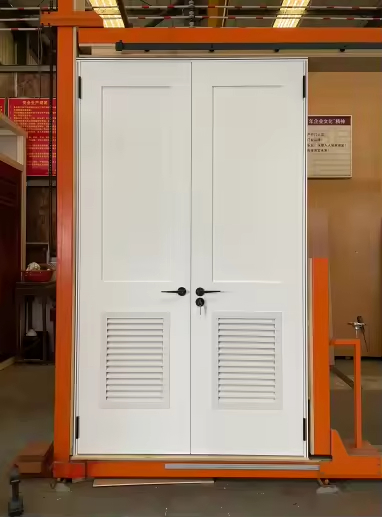 OEM/ODM White Primed Folding MDF Solid Wood Louver Door for Interior Ventilation with Special Openings