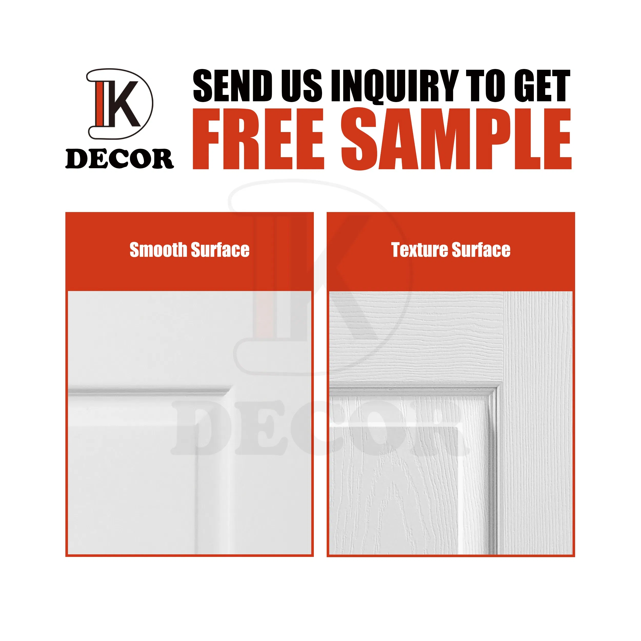 6 Panel Interior Hollow Core Molded Door White Primed Internal Modern Door MDF Wooden Slab Doors