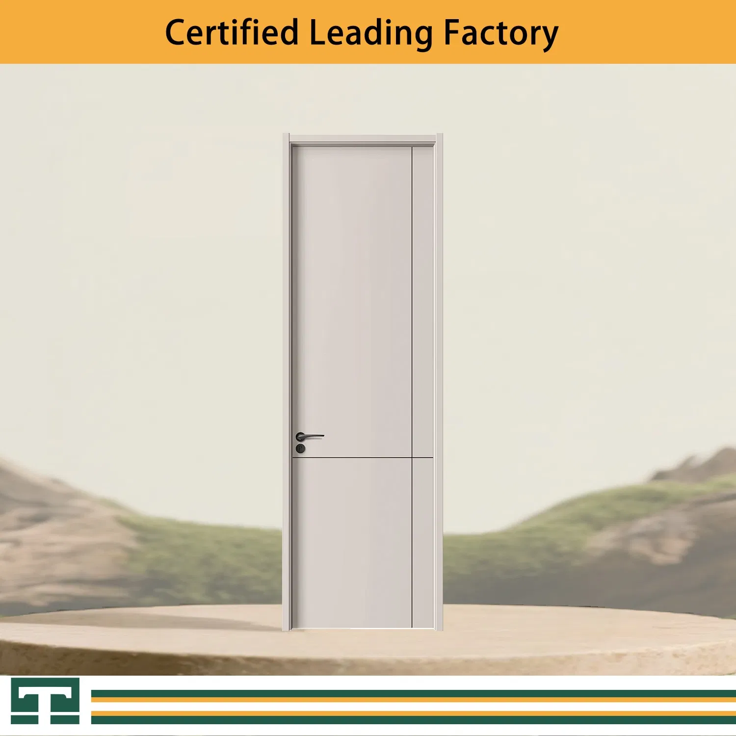 China Hotel WPC Door Melamine Composite Wood Grain Indoor Fiber Doors Simple Flat Door PVC Interior Wooden Swing Solid Door