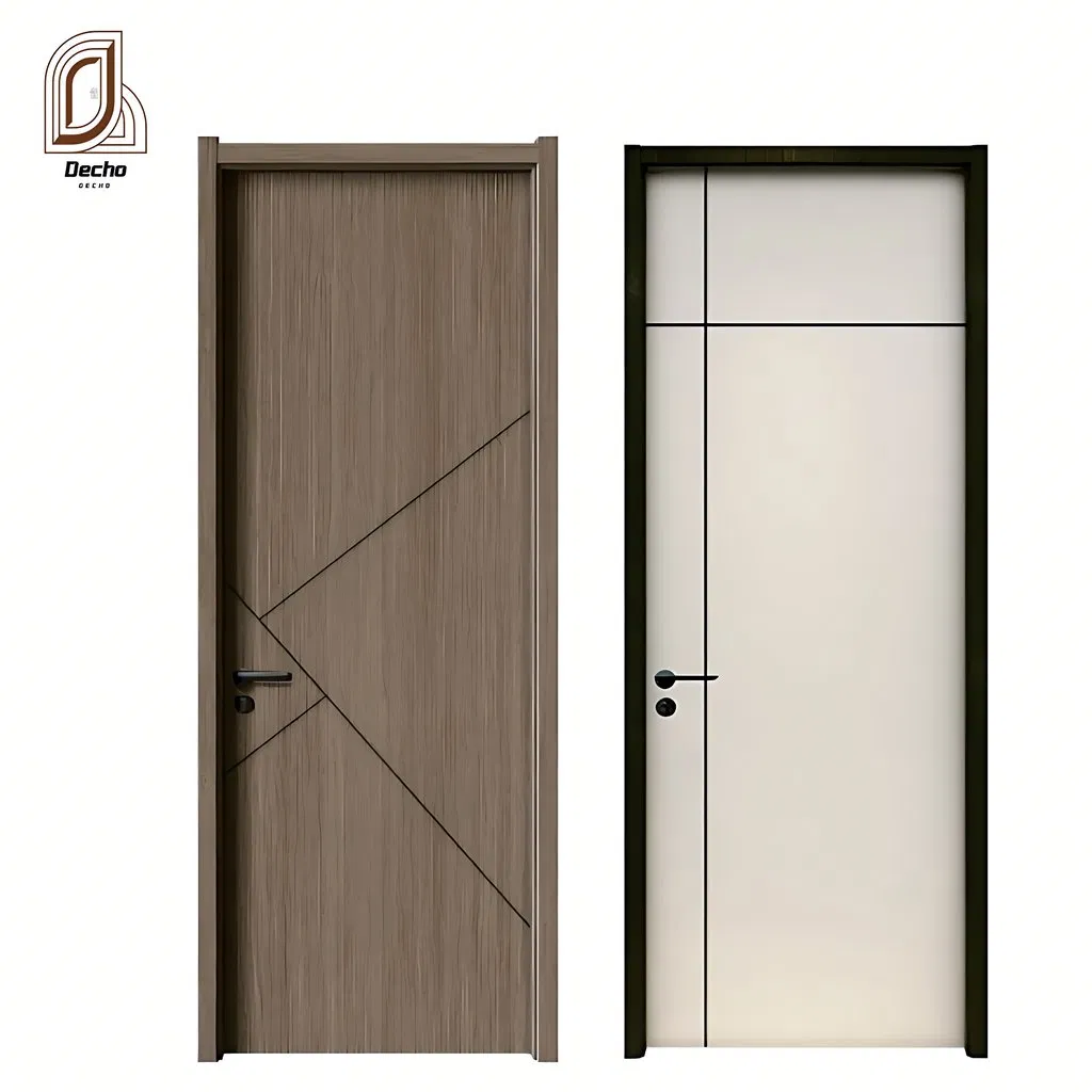 Wood Grain Surface Interior Room Waterproof Door WPC Door Wood Plastic Composite PVC Door for Bedroom, Bathroom, Hotel, Apartment, School, Hospital