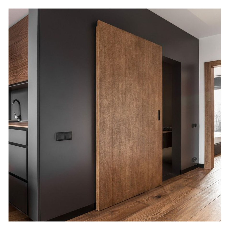 Modern Sliding Wooden Barn Doors China Factory Supply for Apartment Interior Decoration Sliding Barn Doors Hardware Kits