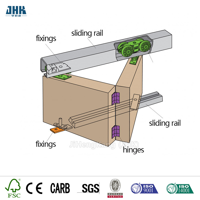 Jhk High Quality Modern Closet Exotic Wood Bifold Door