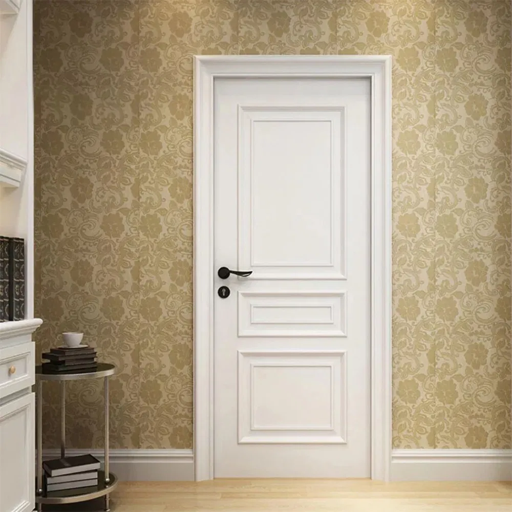 China Cheap Price Interior Room Wooden Doors Design Internal Painting White Flat Panel Solid Core Engineered Wood Door