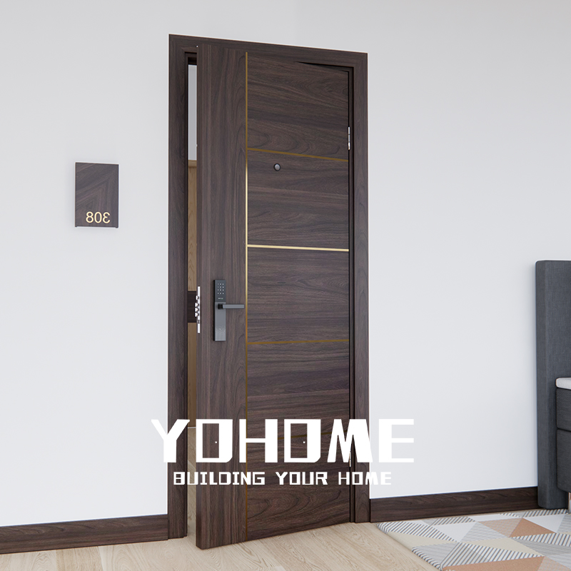 China Top Manufacturer Wooden Door Prehung Acoustic Soundproof Luxury Door for Bedroom