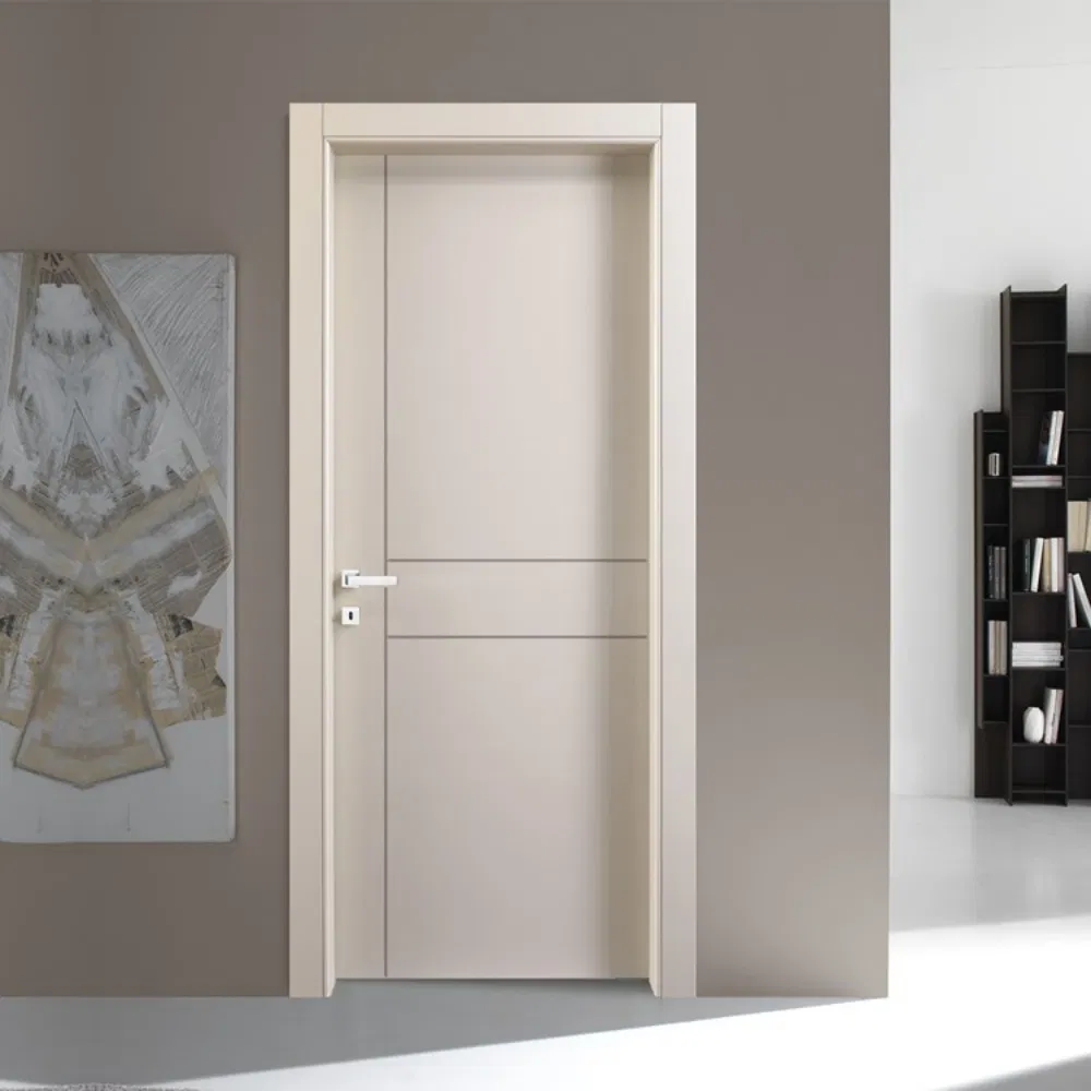 China Cheap Price Interior Room Wooden Doors Design Internal Painting White Flat Panel Solid Core Engineered Wood Door