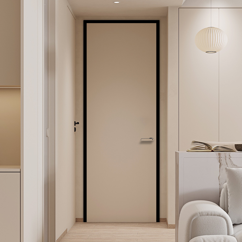 Mokk Aluminum-Wood Minimalist Interior Door Premium Acoustic Insulation &amp; Modern Aesthetic for Bedrooms