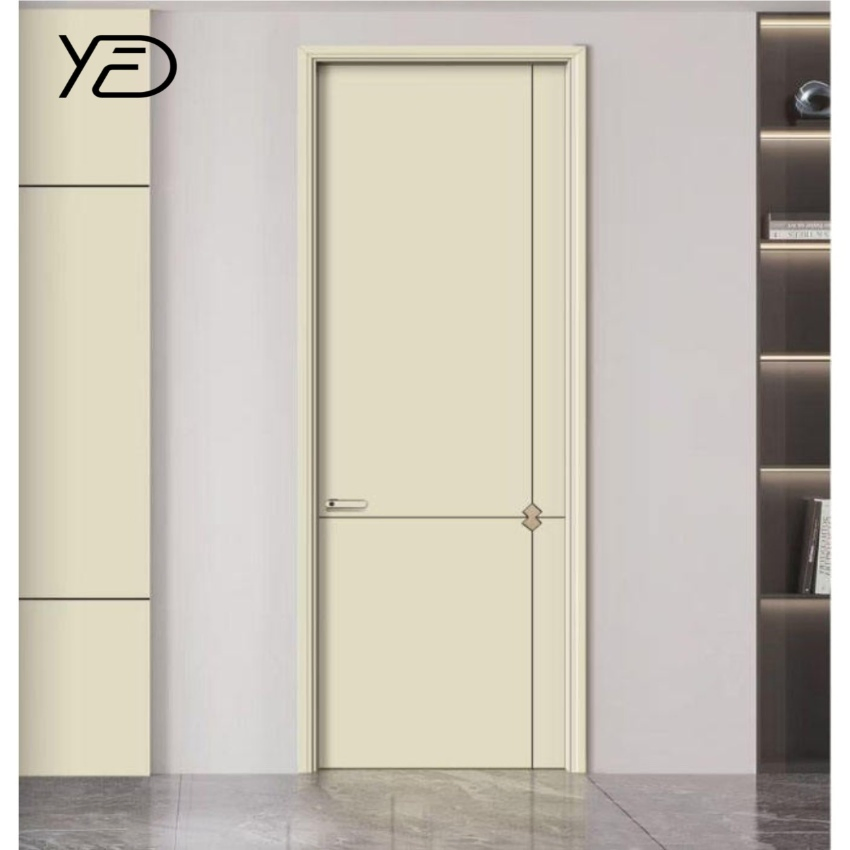 Modern T-Shaped Interior Door Made of Solid Wood Acoustic PVC with Handle for Bedroom Hotel Villa Apartment Use Wholesale