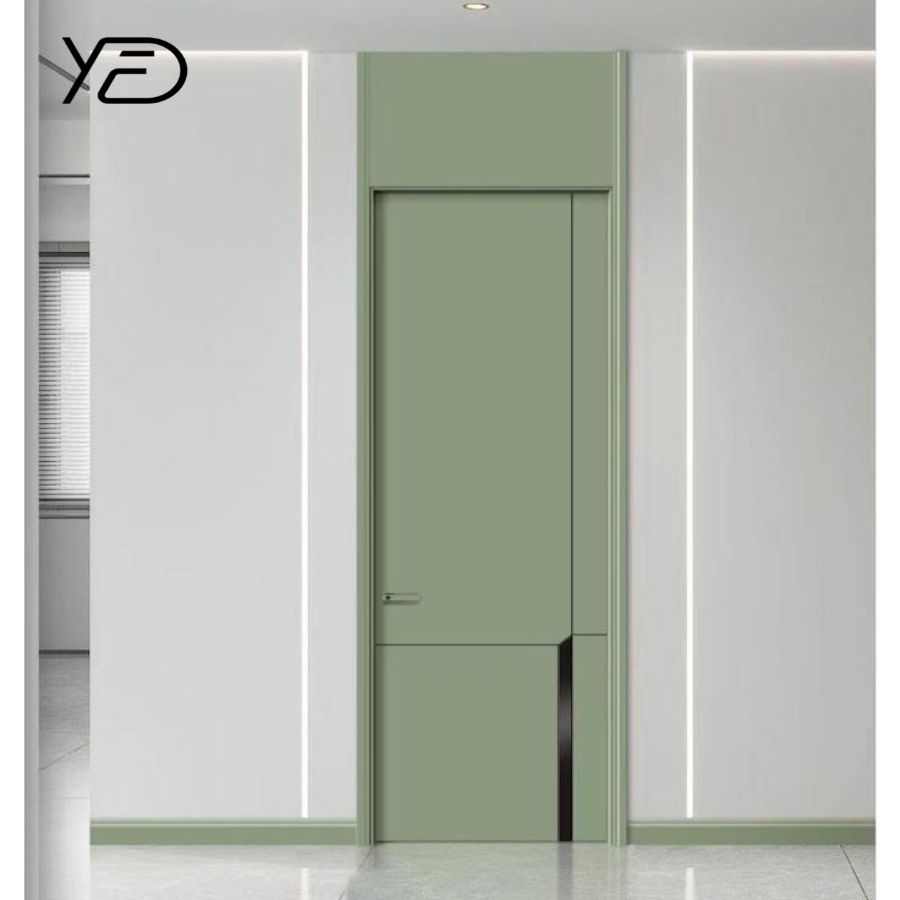 Modern T-Shaped Interior Door Made of Solid Wood Acoustic PVC with Handle for Bedroom Hotel Villa Apartment Use Wholesale