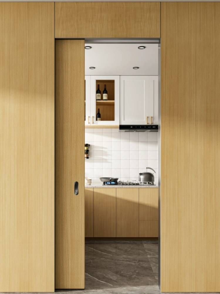 New Design Wood Interior Sliding Pocket Door Closet Bifold Door for Wardrobe