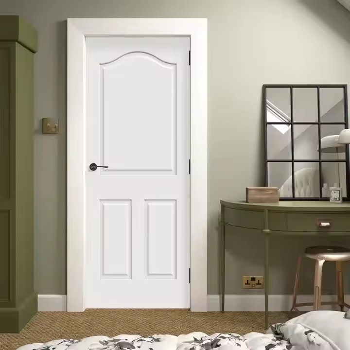 30 X 80'' 5-Panel Shaker Door White Primed Modern Entry Wooden Interior Door MDF Fiberglass for Hollow Core House Solution