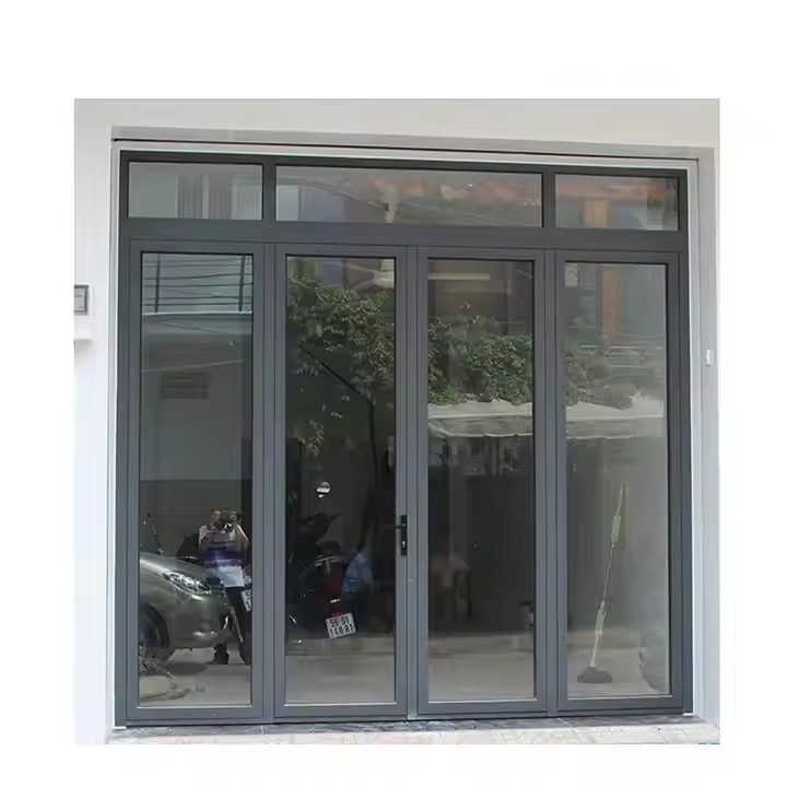 Aluminum Wood Composite Door Frame Accordion Folding Glass Small Wooden Interior Folding Bifold Closet Doors