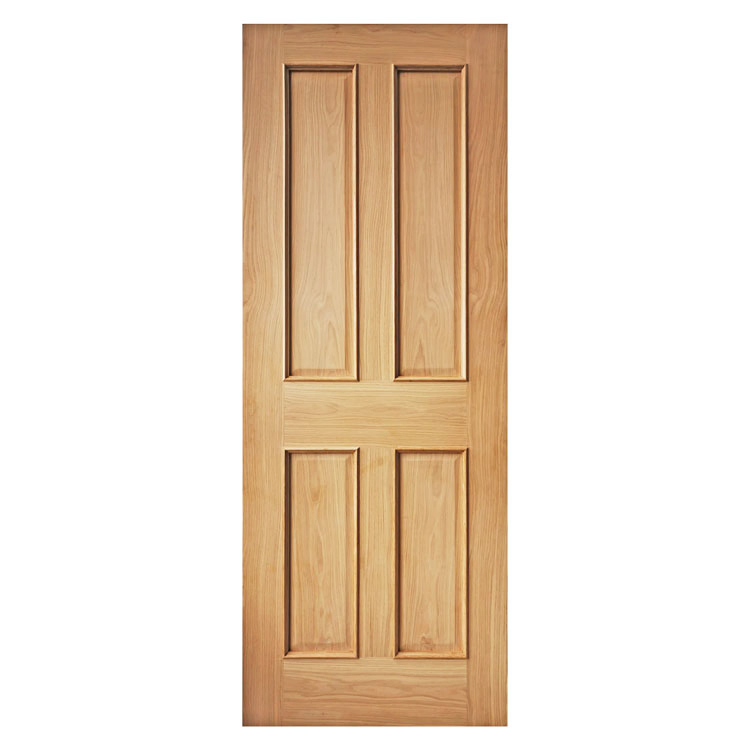 Solid Core 6 Raised Panel White/Red Oak Veneered Wood Door for Internal Room