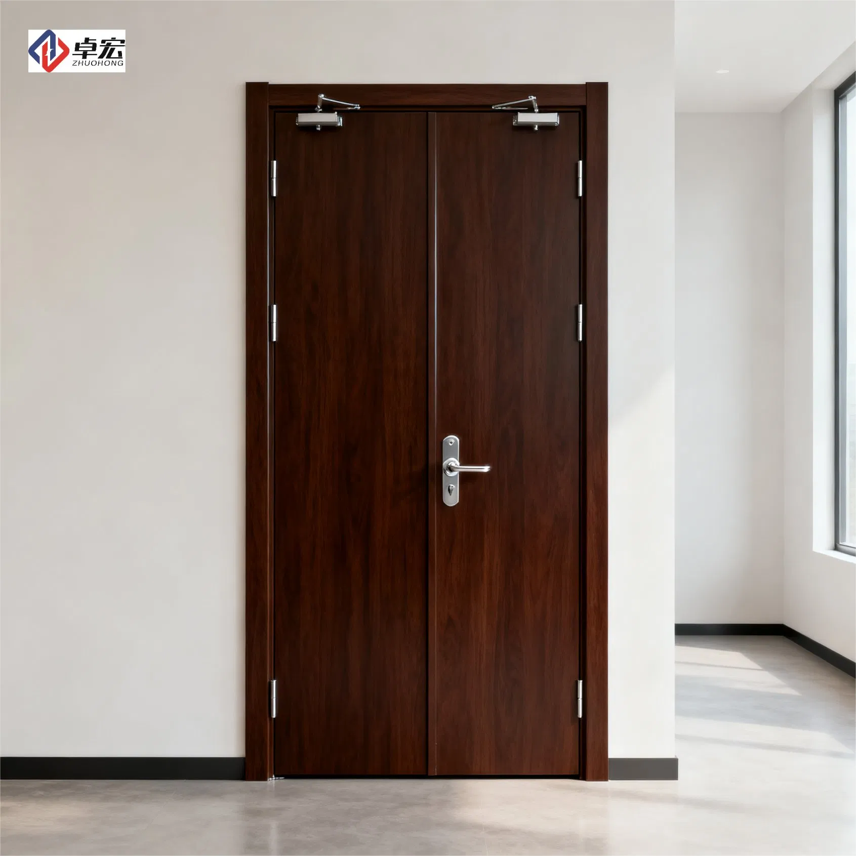 90-Minute Fire-Rated Wooden Door for Hotel Guest Rooms with Soundproofing