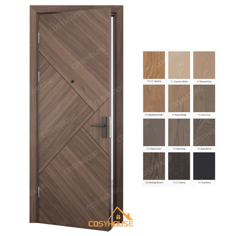 European Standard Modern Internal Engineered Plywood Door for Houses Room Modern Bedroom Interior Solid Wood HDF Door White Oak Door