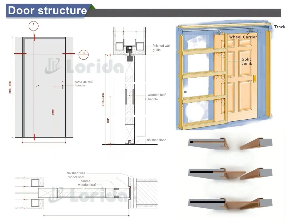 Wood Interior Sliding Pocket Door