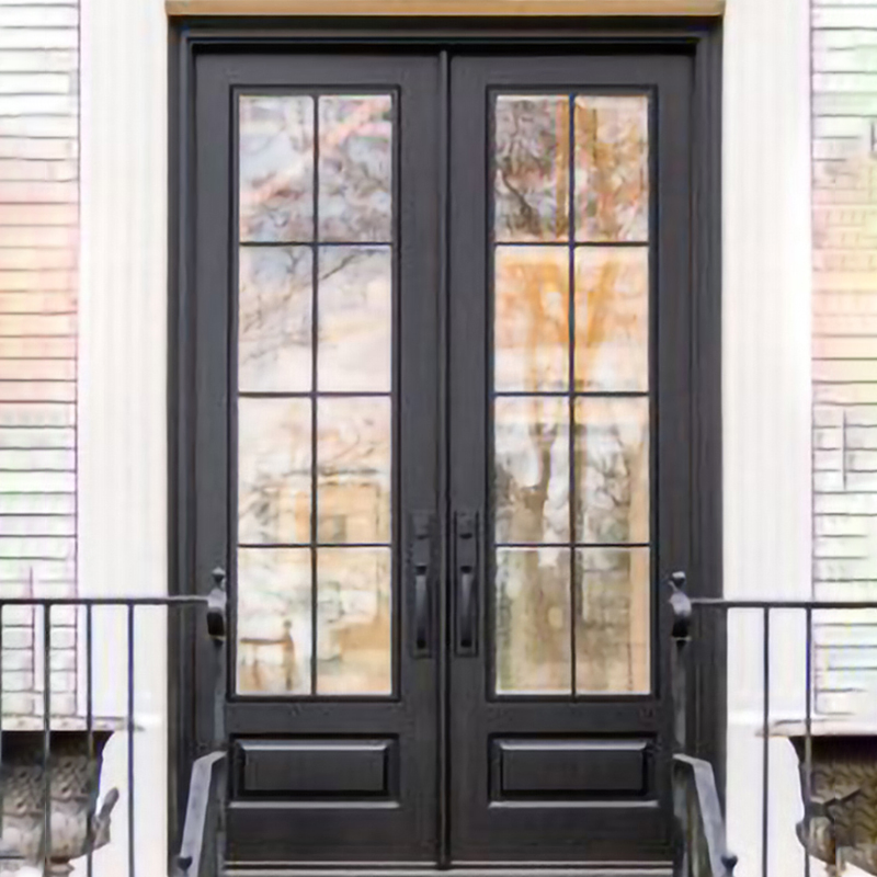 New Solid Wood Classic Style MDF PVC Entrance Door French Patio Doors