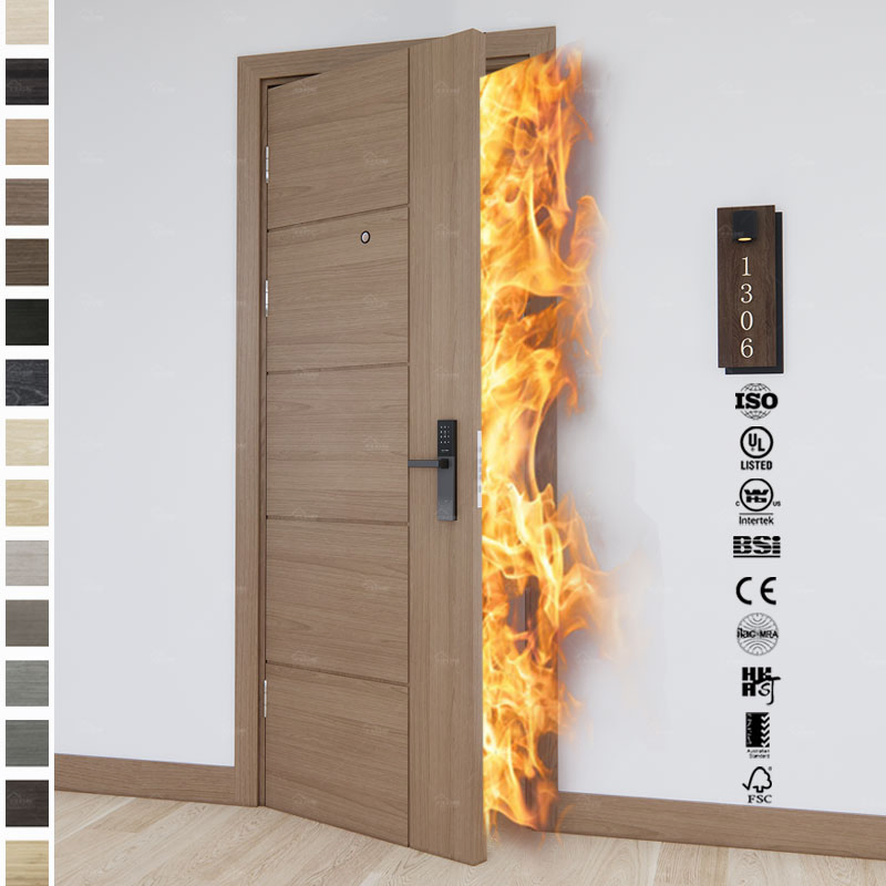 Australian Standard Internal Wood Fire Safety Door Hotel Engineered Fireproof Doors 30 60 90 Minute Fire Rated Doors