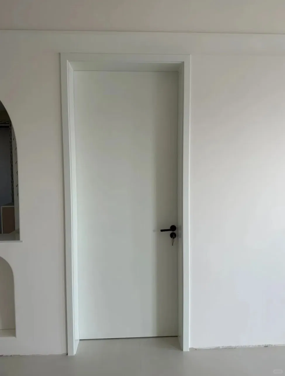 China WPC Door Acoustic Bedroom Indoor Room PVC Wood Plastic Composite Interior House Door with Door Frame Factory