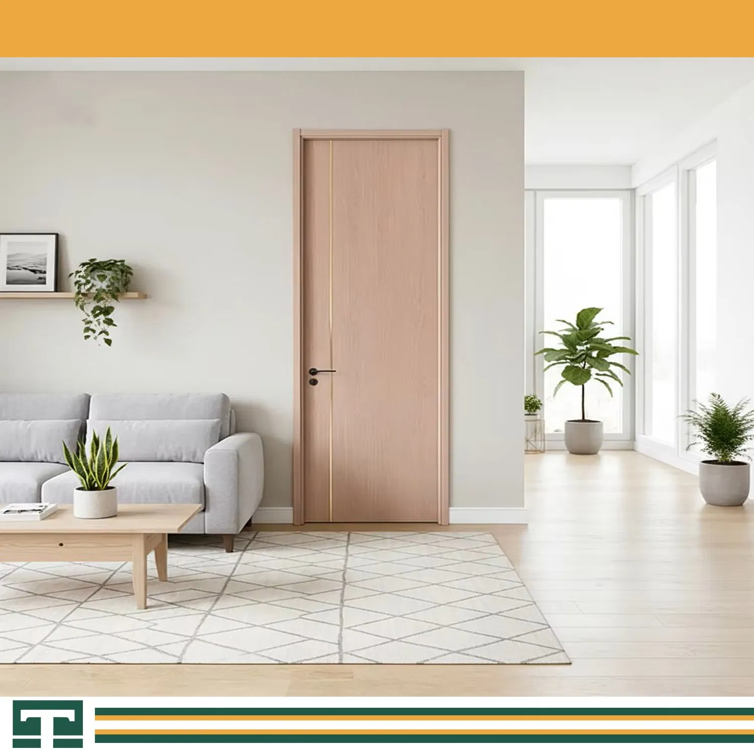 Customized Premium PVC Main Solid Wood Entrance Furniture MDF Timber Interior Wooden Door Fire Rated for Modern Homes Bedroom Hotel Apartment