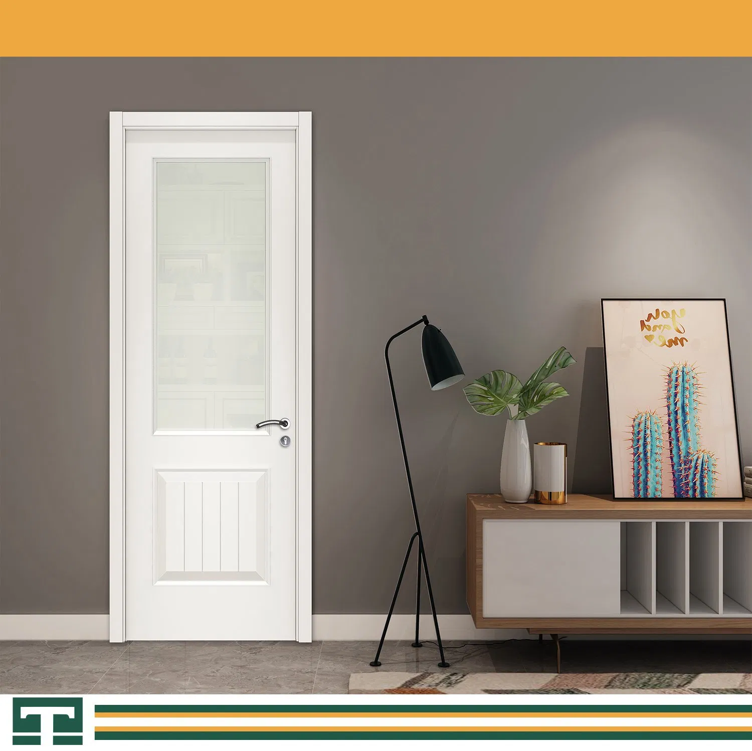 Modern Eco-Friendly Interior Solid Wood MDF Composite Wooden Timber Fire Rated Door for Bedroom Bathroom Hotel House School Hospital