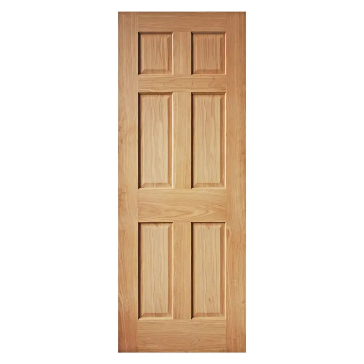 Solid Core 6 Raised Panel Oak Veneered Wood Door