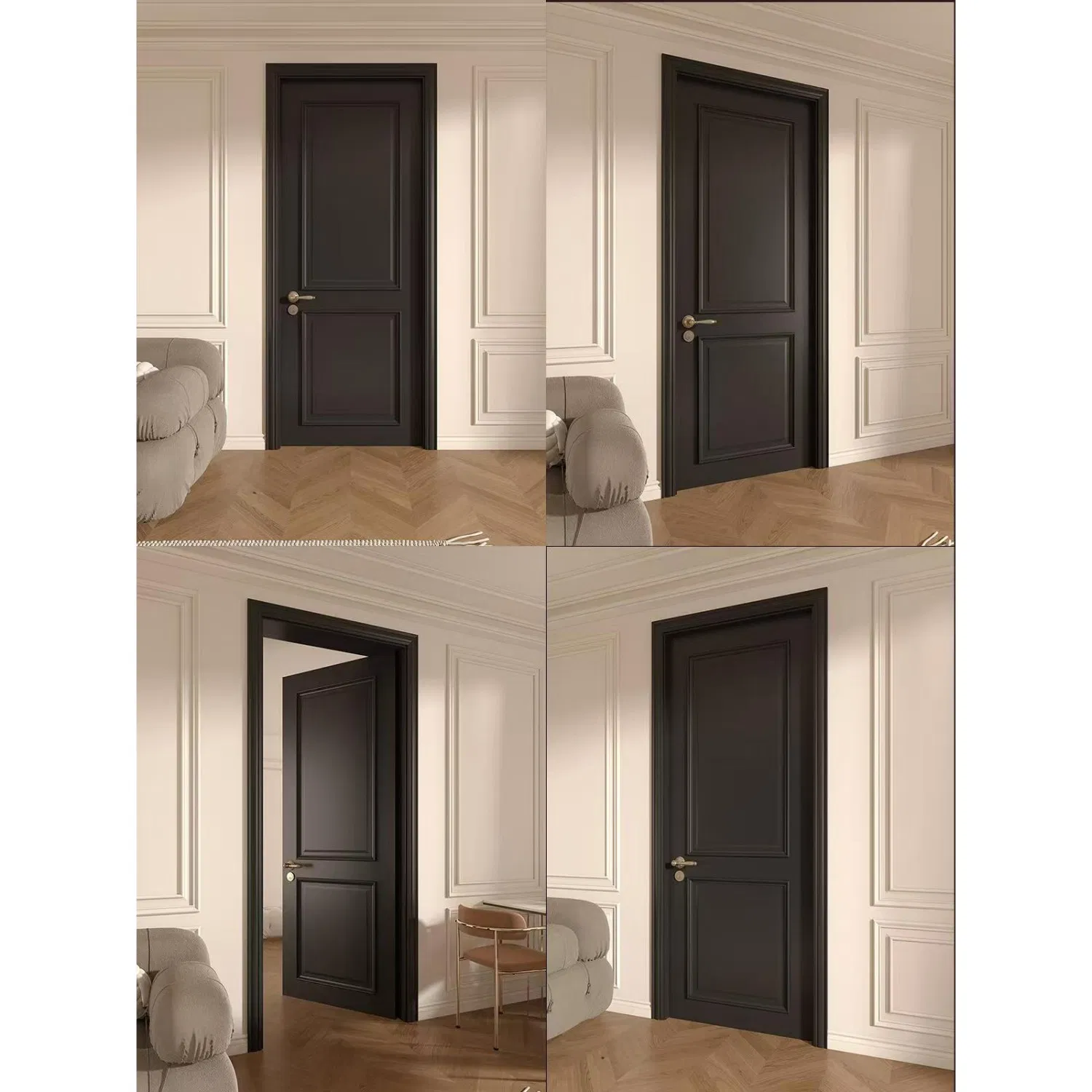 High Quality Solid Composite Wood Doors Durable Soundproof Modern for Entry for Bathroom Bedroom Hotel Use Available for