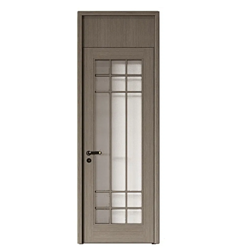 Modern Interior Design Bedroom Customized Internal WPC Door Wooden Veneer Finish Home Bathroom Decoration Glass Door